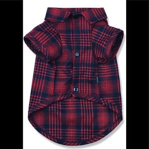 NEW DOG TSHIRT SHIRT TOP BUFFALO PLAID BUTTON UP COSTUME STYLISH BOY GIRL MALE